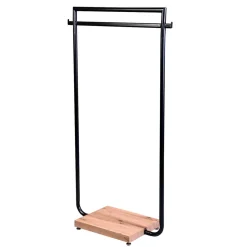 Design Standgarderobe in Schwarz mit Wildeiche - Veneziana