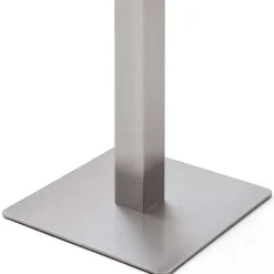 Design Stehtisch mit Glas Keramik in Braun Langton & Edelstahl Säulengestell