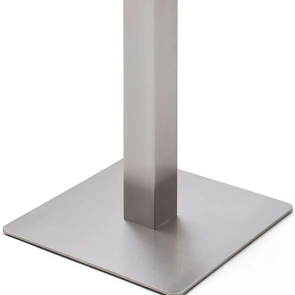 Design Stehtisch mit Glas Keramik in Braun Langton & Edelstahl Säulengestell