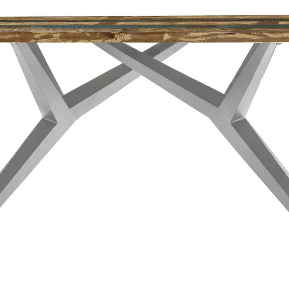 Design Tisch mit bunter Altholzplatte Shabby - Enyi