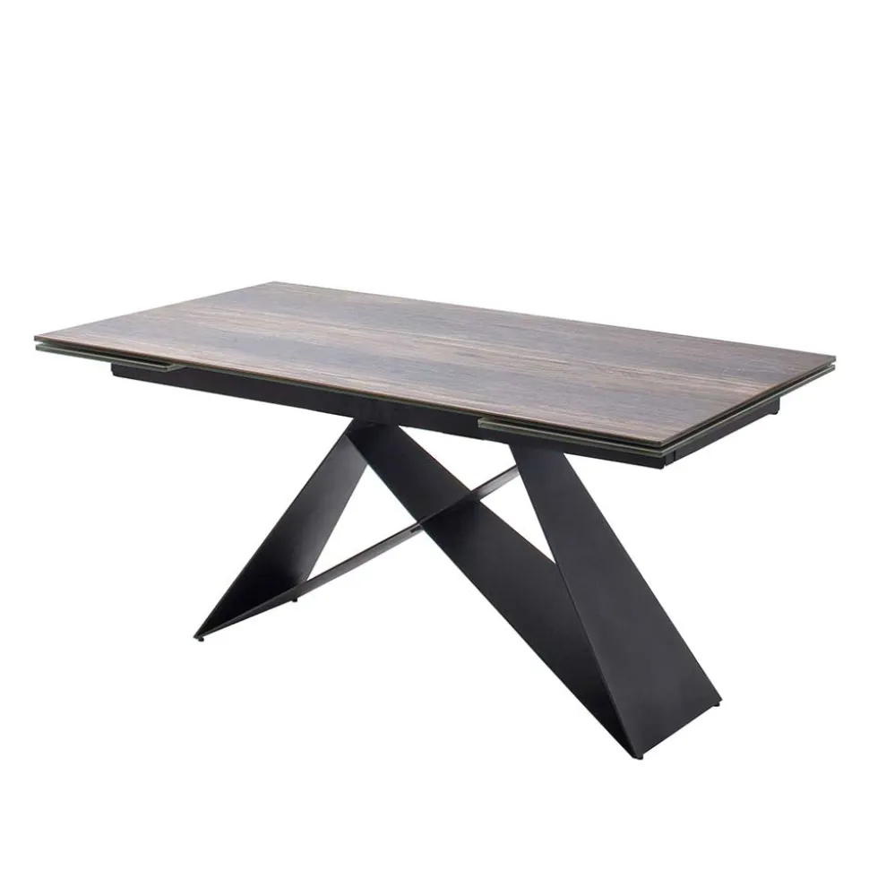 Design Tisch mit Keramikplatte Holz Optik - Cateyna