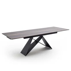 Design Tisch mit Keramikplatte Holz Optik - Cateyna