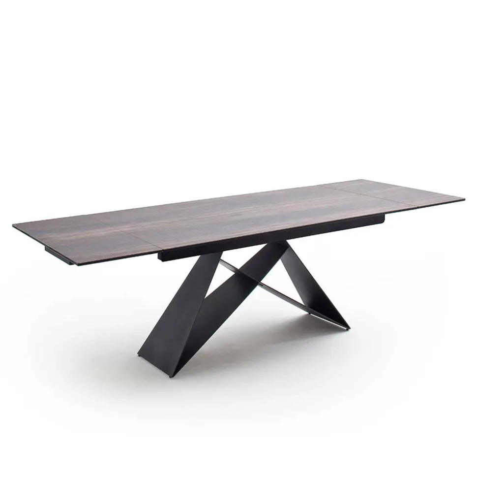 Design Tisch mit Keramikplatte Holz Optik - Cateyna