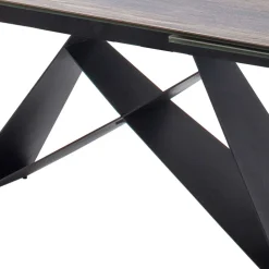 Design Tisch mit Keramikplatte Holz Optik - Cateyna