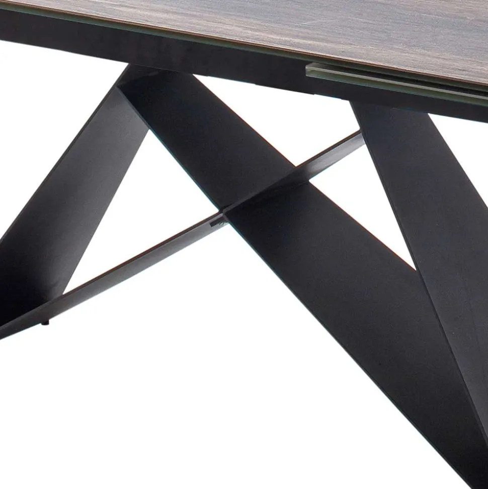 Design Tisch mit Keramikplatte Holz Optik - Cateyna