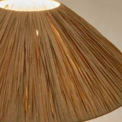Design Tischlampe aus Raffia Bast in Natur - Holdywas