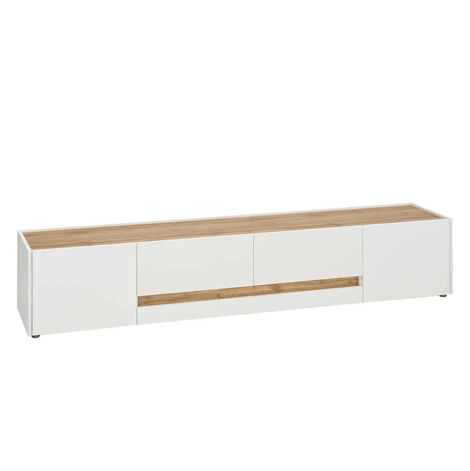 Design TV Board in Weiß & Wildeiche Optik - Nonessia