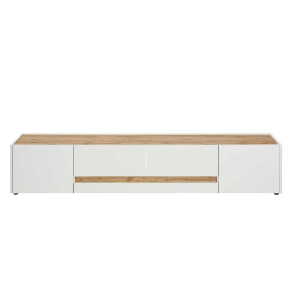Design TV Board in Weiß & Wildeiche Optik - Nonessia