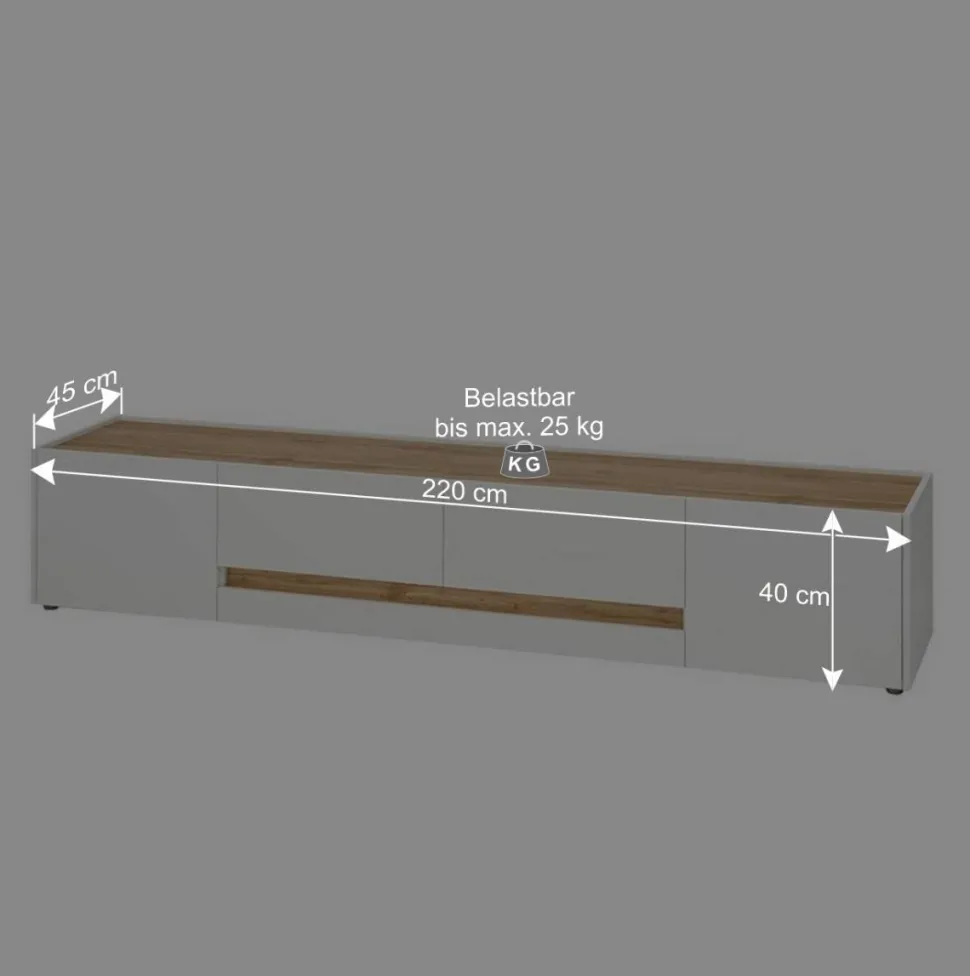 Design TV Board in Weiß & Wildeiche Optik - Nonessia
