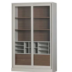 Design Vitrinenschrank mit Glas-Schiebetüren - Cretasa