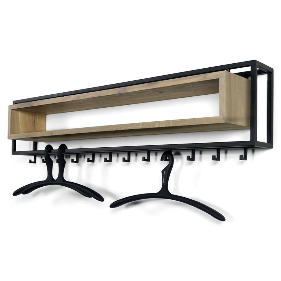 Design Wandgarderobe aus Eiche & Stahl - Acke