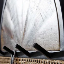 Design Wandgarderobe mit Wiener Geflecht & Holz - Leiria