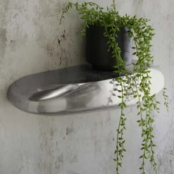 Design Wandregal in Nickelfarben - Indrya