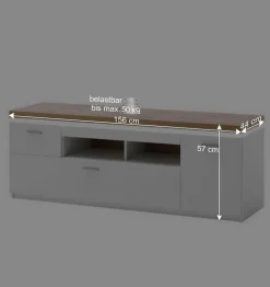 Design Wohnkombination mit Licht - Caldri (dreiteilig)