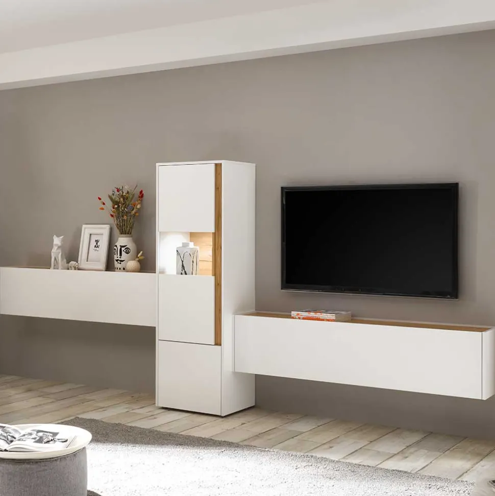 Design Wohnwand 350 cm breit - Nonessia I (dreiteilig)