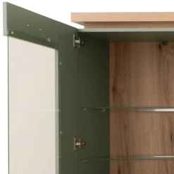 Design Wohnwand in Graugrün und Eiche - Kwin (dreiteilig)