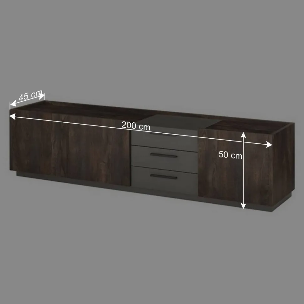 Design Wohnwand Kombi modern - Mundo (dreiteilig)