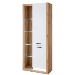 Design Wohnwand Set in Mattweiß - Adejano (dreiteilig)