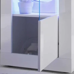 Design Wohnzimmer Vitrine in Hochglanz Weiß - Sogno