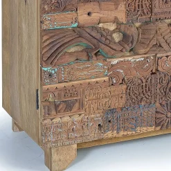 Design Wohnzimmerschrank aus Mangoholz rustikal - Lacid