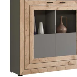 Design Wohnzimmerschrank mit Glaseinsätzen - Scarlett