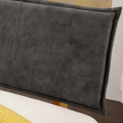 Design-Balkenbett mit Polsterkopfteil - Kalastania