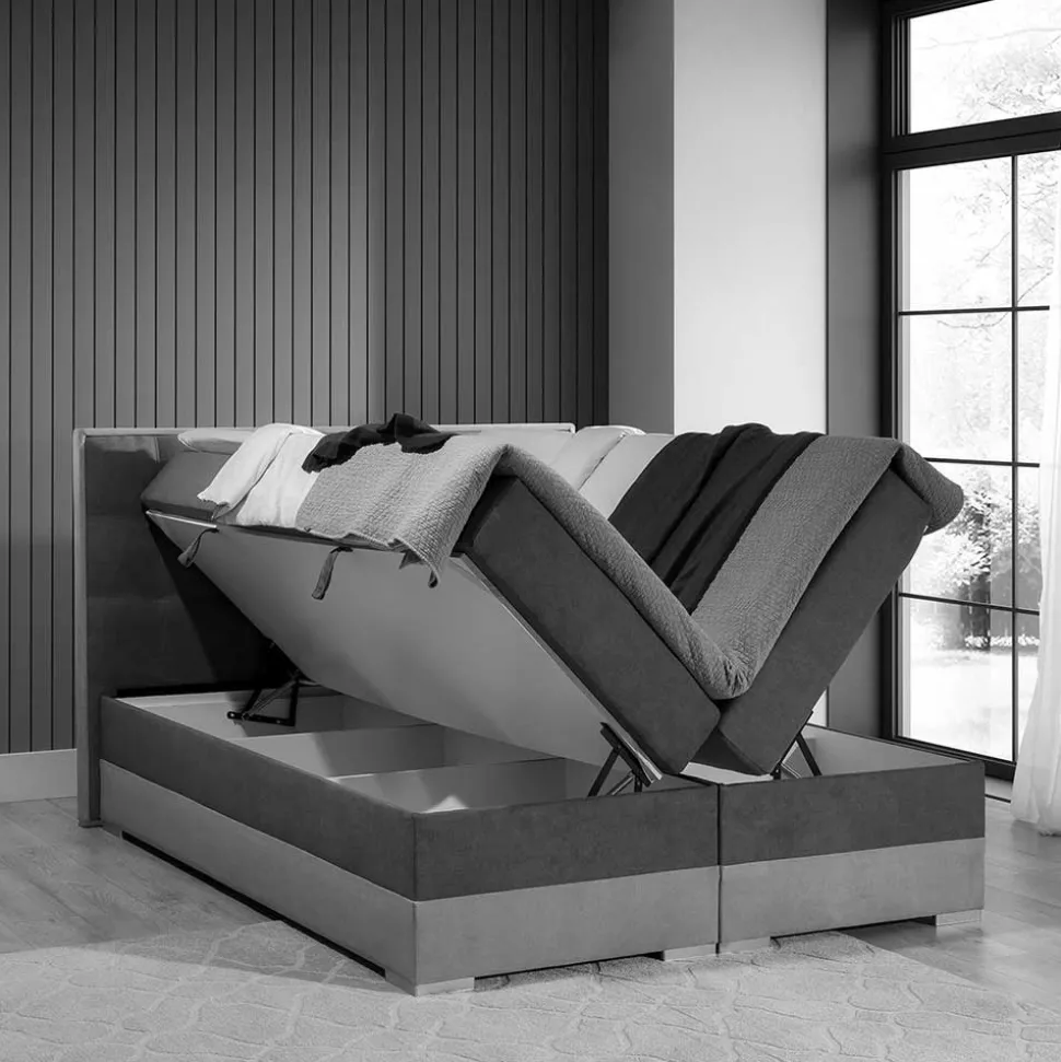 Designbett in Schwarzbraun und Weiß - Crocodile