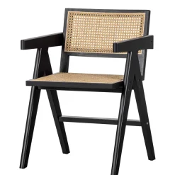 Designer Armlehnenstuhl aus Rattan Wiener Geflecht - Leano