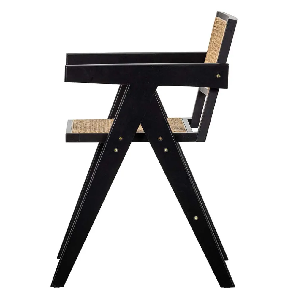 Designer Armlehnenstuhl aus Rattan Wiener Geflecht - Leano