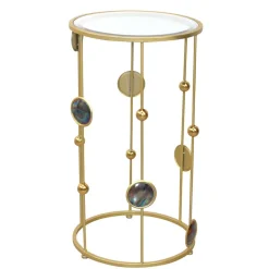 Designer Beistelltisch aus Spiegelglas - Quarzas