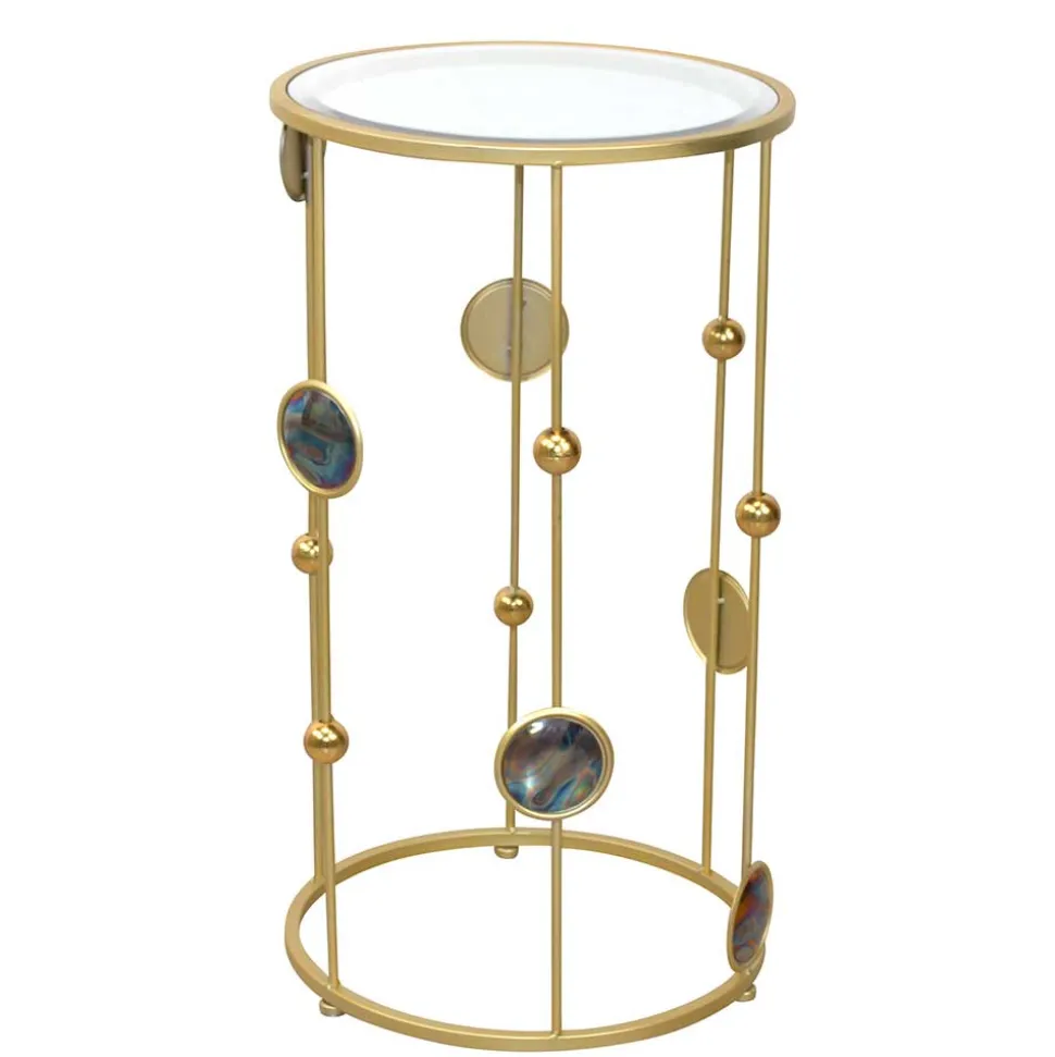 Designer Beistelltisch aus Spiegelglas - Quarzas