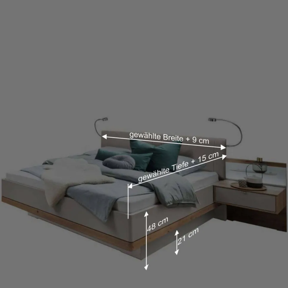 Designer Doppelbett & Nachttische - Crascanu (dreiteilig)