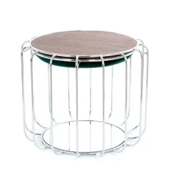 Designer Hocker in Grün Samt - Mundary