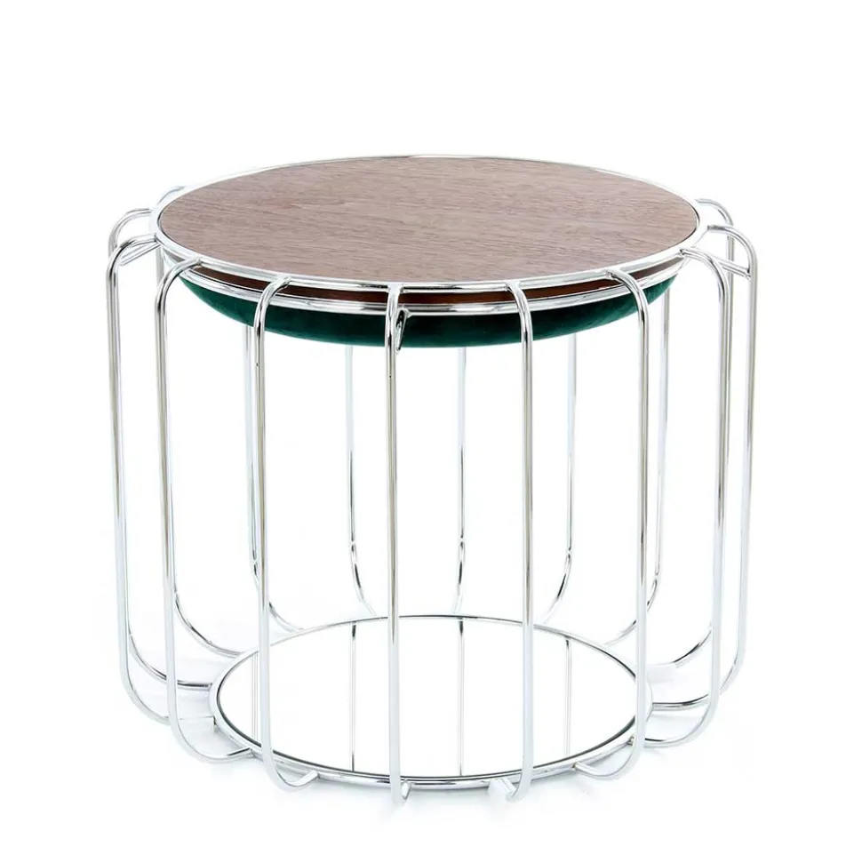 Designer Hocker in Grün Samt - Mundary