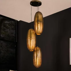 Designer Pendelleuchte in Bronze aus Metall - Cazaja