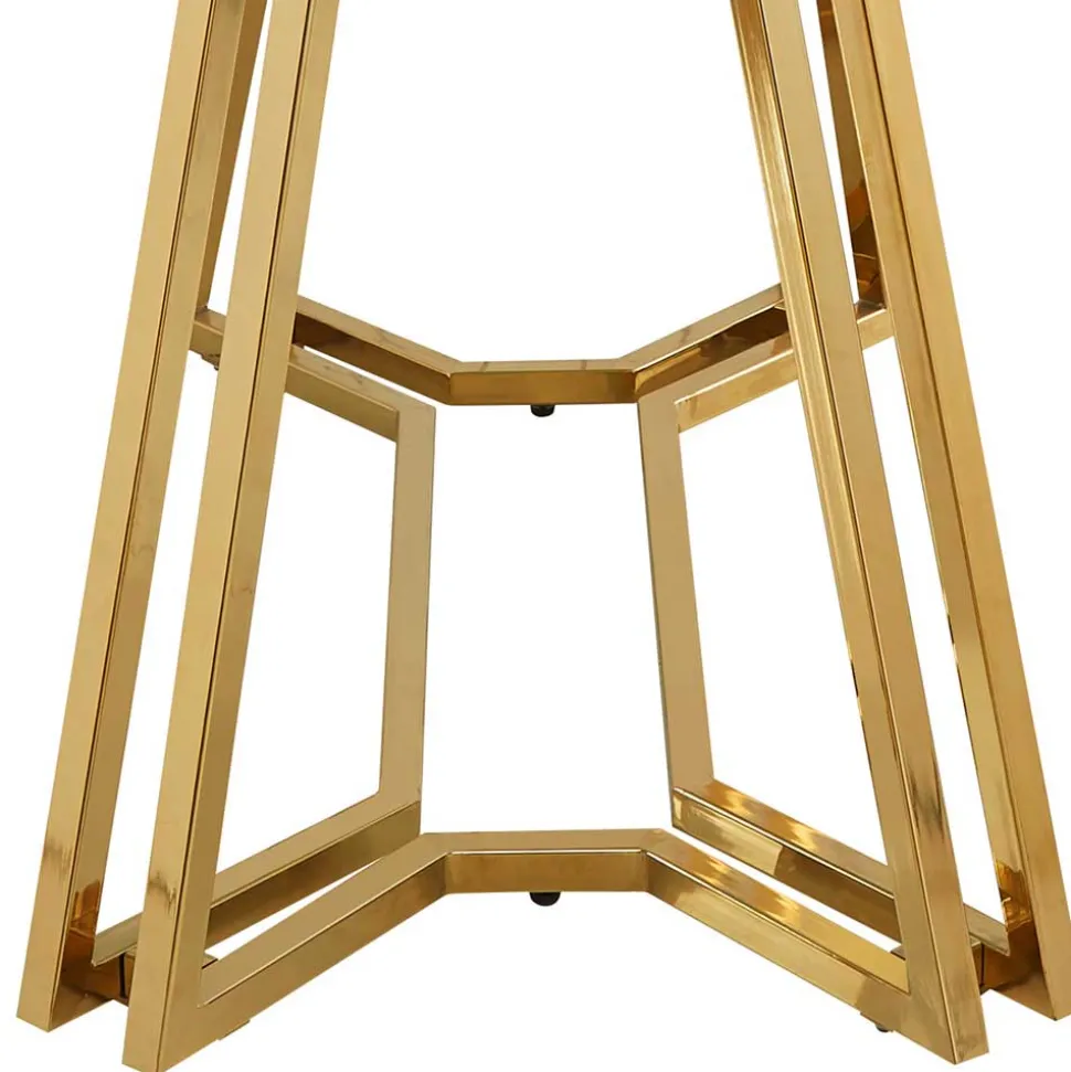 Designer Tisch mit Glasplatte in Marmor Optik - Mooney