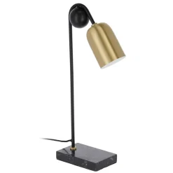 Designer Tischlampe in Messing & Schwarz - Barreras