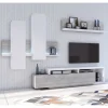 Designer TV Anbauwand in Betonoptik - Venatio (dreiteilig)