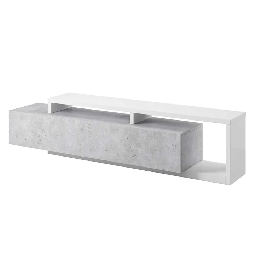 Designer TV Anbauwand in Betonoptik - Venatio (dreiteilig)