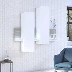 Designer TV Anbauwand in Betonoptik - Venatio (dreiteilig)