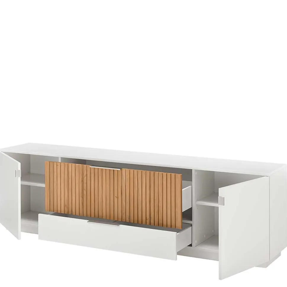 Designer TV Wohnwand in Weiß - Miloris (dreiteilig)