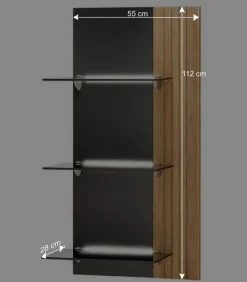 Designer TV Wohnwand Set in Anthrazit - Cruzca (dreiteilig)