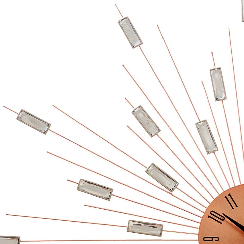 Designer Wanduhr in Kupfer mit Acrylglas Steinen - Rodrico