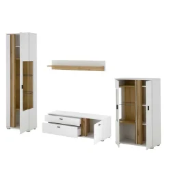 Designer Wohnwand mit LED Beleuchtung - Racelyn (vierteilig)