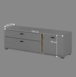 Designer Wohnwand mit LED Beleuchtung - Racelyn (vierteilig)