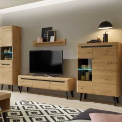 Designer Wohnwand Scandi Chic - Olcian (vierteilig)