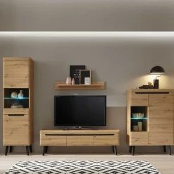 Designer Wohnwand Scandi Chic - Olcian (vierteilig)