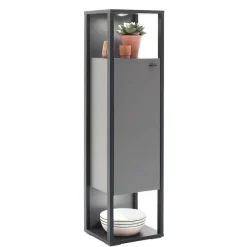 Designer-Wohnwand Möbel in Grau - Ridona (dreiteilig)