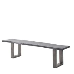 Design-Küchenbank mit Baumkanten Akazie Grau - Salmasion