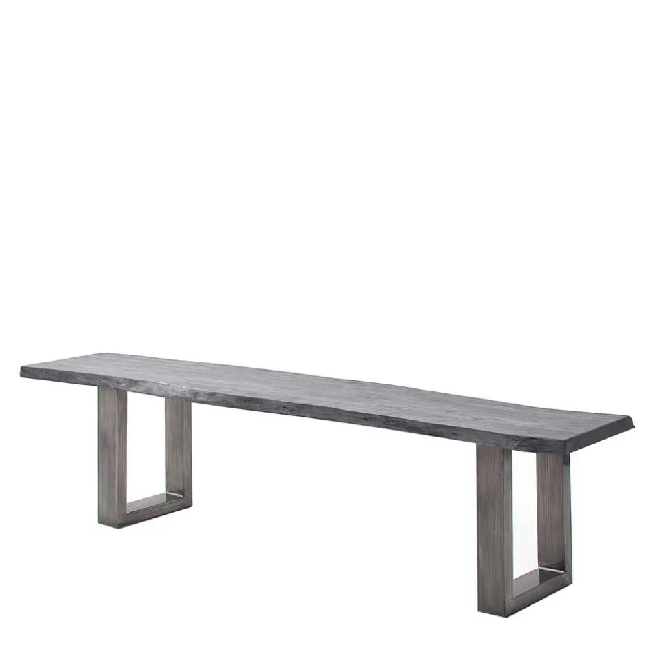 Design-Küchenbank mit Baumkanten Akazie Grau - Salmasion